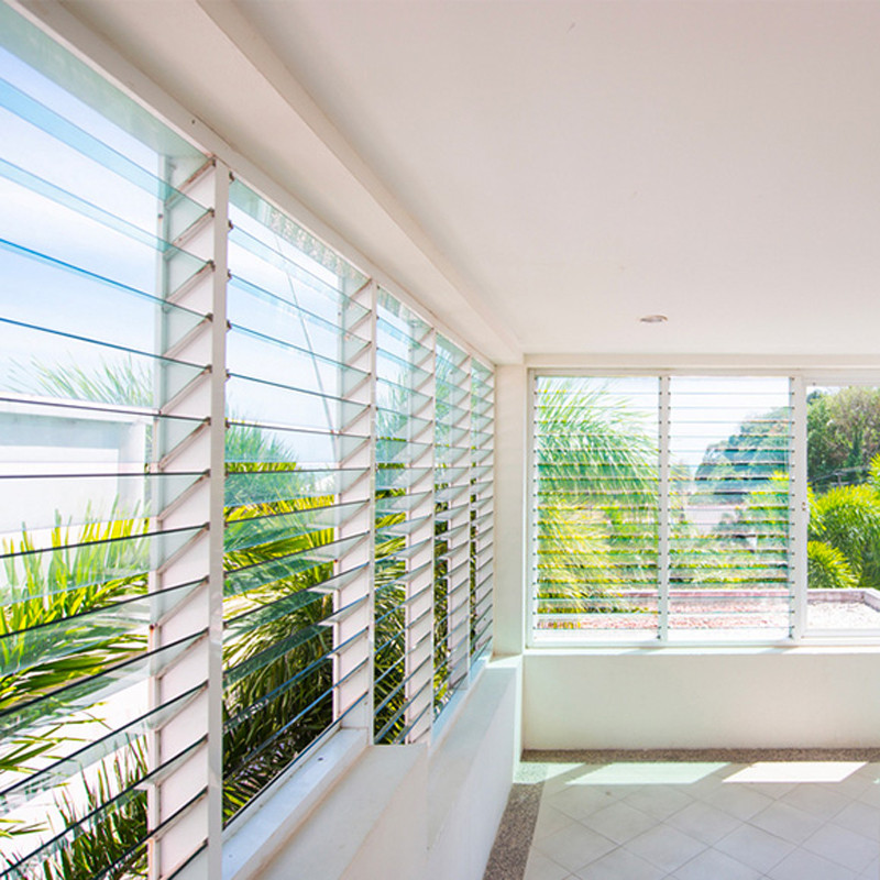 Toughened Glass Louver Windows with Aluminium Frame