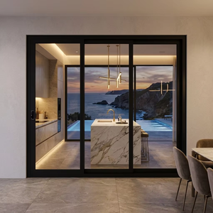 Commercial Aluminum Door Patio Australian AS2047 Double Glazed Sliding Door