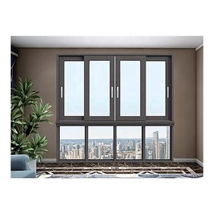 Customization Large Aluminum Sliding Window Stainless Steel Mesh Double Glazed
