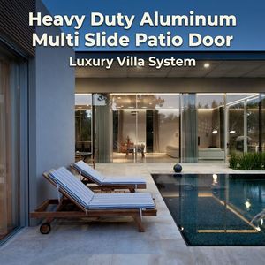 Heavy Duty Aluminum Multi Slide Patio Door for Hotel Luxury Villa German Hardware Ultra Slim Sightline Minimalist Double Glazed