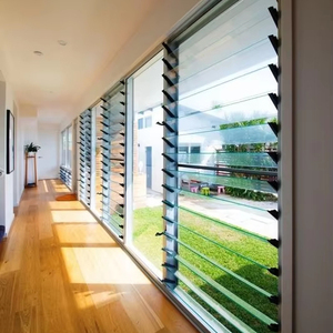 AS2047 Customized Aluminum Glass Louver Window With Mesh