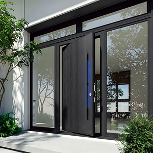 Aluminum Pivot Door Oversized Offset Exterior Smart Lock