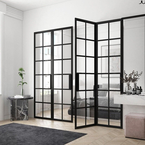 OUNA Slim Frame Aluminum French Doors in Crittall Style Modern Minimalist Design for Office and Hotel Interior Custom Sizes