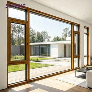 Premium Wood Grain Finish Aluminum Clad Wood Casement Windows