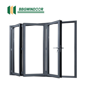 Aluminium Bi Fold Doors White Grill Vertical