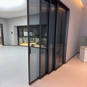 Modern Top Hung No Bottom Track Design Glass Sliding Door