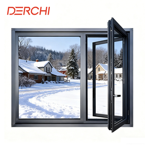 Canadian Standard Energy Star Modern Black Aluminum Casement Windows