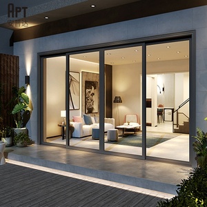 Modern Frameless Aluminum Sliding Glass Door for Villa Balcony Entrance