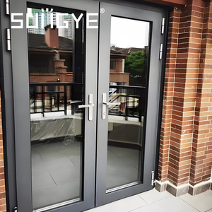 SUNGYE Modern Aluminum Double Swing French Door Safety Hurricane Impact