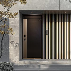 Exterior Modern Anti-theft Custom Aluminum Alloy Outdoor Safety Door with Pivot Swing