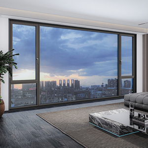 Custom Large Picture Windows For Modern Villas And Large Projects, Floor-to-Ceiling Aluminum Frames, Double Or Triple Glazing