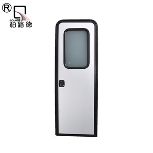 Aluminum Alloy RV Side Entry Door with Fly Screen & Window, Waterproof Camper Van Caravan Trailer Door Accessories
