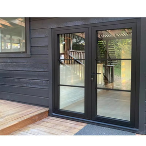 NFRC Residential Modern French Double Front Entry Swing Door