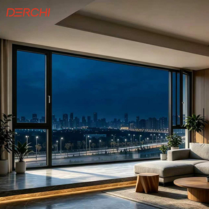 DERCHI NFRC AS2047 Big View Floor to Ceiling Window Arch Aluminum Frame Fixed Glass windows Hurricane Impact Picture windows