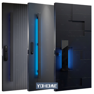 Modern Aluminum Entrance Pivot Door with LED Light