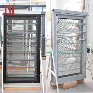 Top Brand Modern Minimalist Aluminum Alloy Glass Louver Window Outdoor Kitchen Exterior Rolling Open Style Heat Insulation