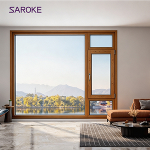 Tilt and Turn Aluminum Clad Wood Casement Windows Energy Saving for Exterior House Building
