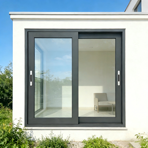 Modern European Design Kitchen Double Glazed Aluminum Sash Windows Horizontal Sliding Window