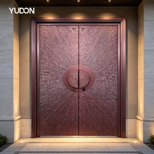 YUDON Aluminum Double Front Entry Main Door Anodized Finish