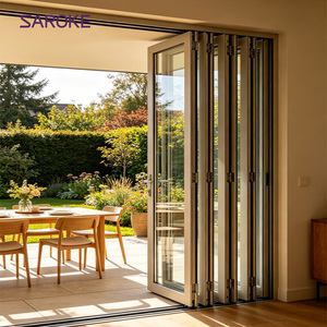 Bifold-doors Modern Custom Aluminum Double Glass Bi-fold Patio Doors
