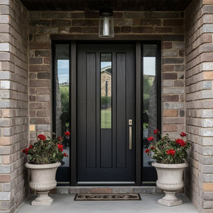 OUNA NFRC Exterior Entry Front Door with Glass Residential Security Aluminium Main Door Designs with Smart Lock Double Door