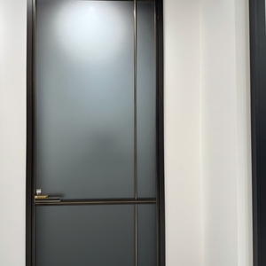 Aluminum Alloy Frosted Glass Interior Door Waterproof Privacy Bathroom Door with Easy Clean Surface & Narrow Frame Design