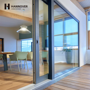 Panoramic Aluminum Lift and Slide Door Heavy Duty Double Glazed Sliding Glass Doors with Slim Frame