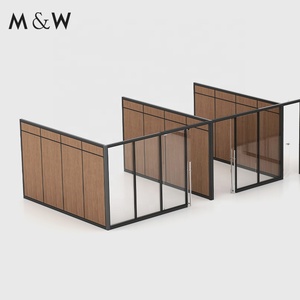 Double Modular Aluminium Frame Office Partition Wall Panels