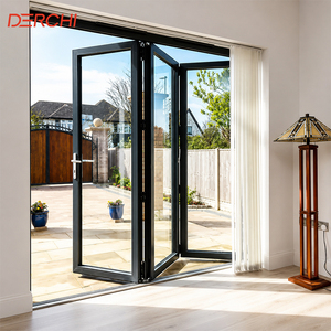 DERCHI Economical Frameless Sliding Folding Glass Curtain Balcony Partitions