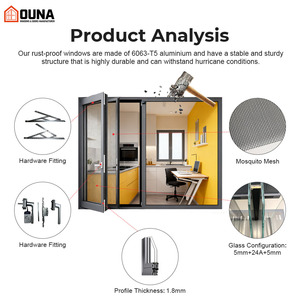 Hurricane Proof High Impact Black Aluminum Alloy Thin Profile Windows