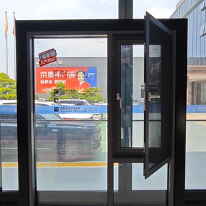 Deioux Soundproof Double Safety Glass Aluminum Clad Wood Crank Open Window