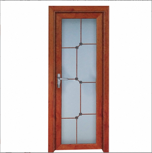 Frosted Glass Aluminum Alloy Bathroom Door Modern Interior Kitchen Side Opening Door with Privacy Glass and Fiberglass Screen