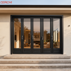 DERCHI Custom Security Bi-fold Aluminium Patio Doors Double Tempered Glass