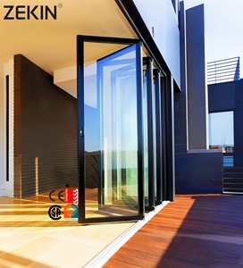 ZEKIN Customized Folding Glass Door NFRC AS2047 Energy Efficient Aluminum Stacking Doors