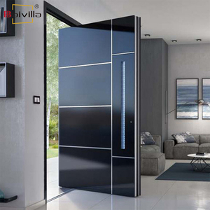 Luxury Smart Multi Lock Entrance Door Aluminum Single Front Entry Anti Theft Exterior Security Doors Pivot Front Door Villa Gate