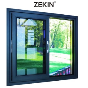 Customized Sliding Windows For Balcony Thermal Break Aluminum Tempered Glass Horizontal Hurricane Proof Aluminum Sliding Windows
