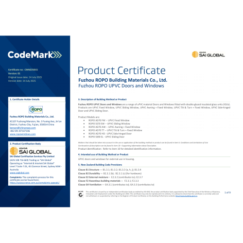 New Zealand Building Code NZBC Compliance Certificate
