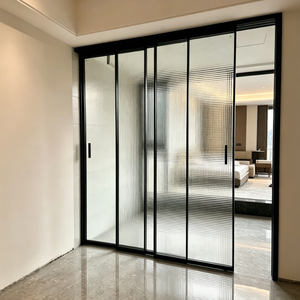 Modern Design Aluminum Frame Custom Art Glass Sliding Door