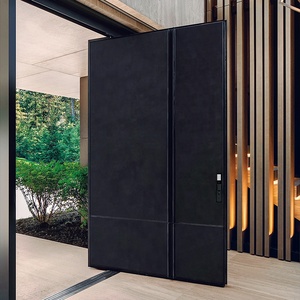 Heavy Duty Aluminum Front Entry Doors Security Large Anti-Theft Exterior Modern Entrance Pivot Door for Villa