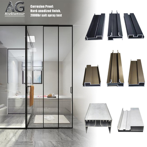 Modern Minimalist Sliding Aluminum Cabinet Door with Glass Waterproof Other Door Profiles for Bedroom Home Warehouse