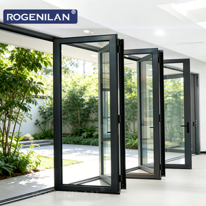 Exterior Double Glass Folding Foldable Door Aluminum
