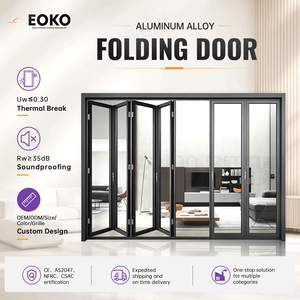 EOKO Waterproof Aluminum Glass Bifold Door Energy Efficient Aluminium Bifold Doors