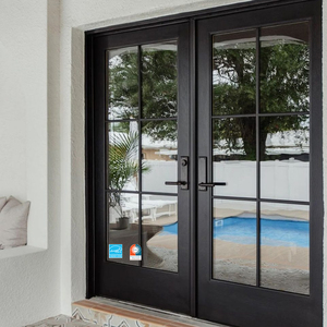 AMJ NFRC Interior Door Tempered Glass USA Swing French Door