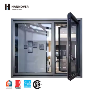 Aluminum Tilt and Turn Window Double or Triple Glazed