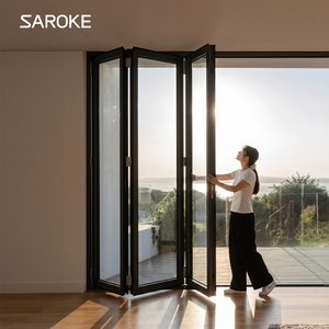 Villa Waterproof Custom 6 Panels Aluminum Glass Alloy Frame Folding Door for Outdoor