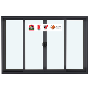 AS2047 Australian Commercial Double Glass Aluminium Sliding Doors