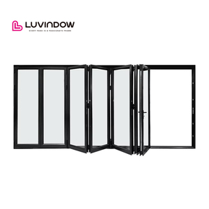 Customized Modern Accordion Fold Entrance Folding Aluminum Alloy Exterior Doors