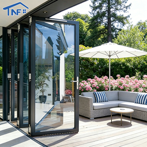 Bi-fold Doors Thermal Break Aluminum Glass Bifold Folding Door