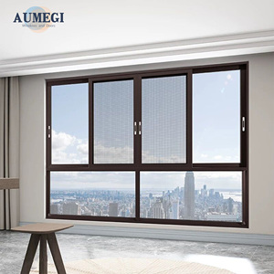 Tempered Glass Aluminum Frame Sliding Glass Window