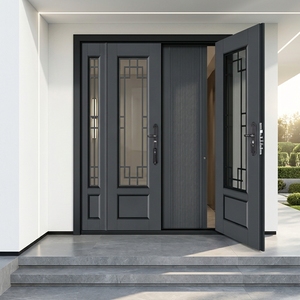 HuiAng Minimalist Aluminum Metal Security Door Water Resistant Finish Manual Opening Villa Entry Use